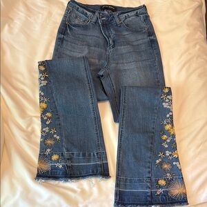 Embroidered Blue Jeans